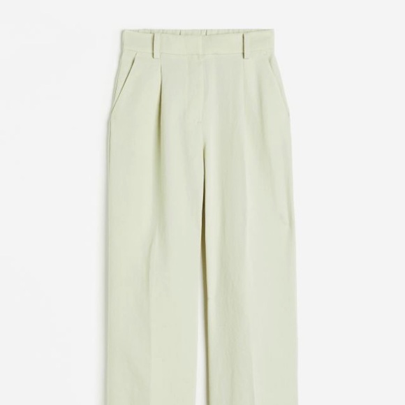 H&M light green trouser linen dress pant size 0 NWOT - Picture 4 of 5